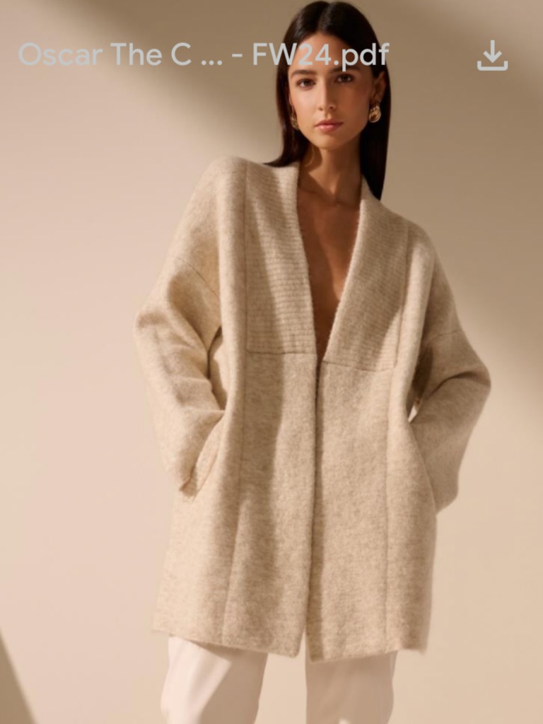 Open-Front Cream Knit Cardigan With Relaxed Fit